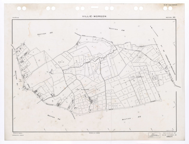 Section AN. Feuille renouvelée pour 1961. Edition à jour pour 1992.