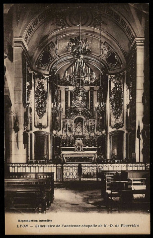 Lyon. Sanctuaire de l'ancienne chapelle de Notre-Dame de Fourvière.
