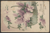 Bouquet de lilas dans un panier.
