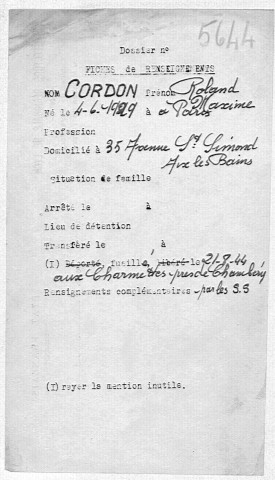 CORDON Roland Maxime