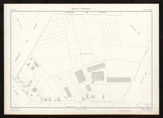 Section BK. Feuille renouvelée pour 1975.