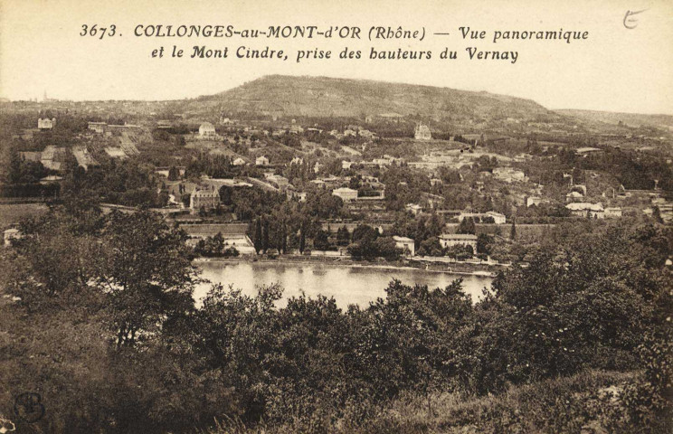 Collonges-au-Mont-d'Or. Vue panoramique et le Mont Cindre prise des hauteurs du Vernay.
