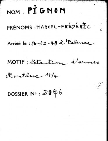 PIGNON Marcel Frédéric