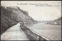La passerelle des Près-de-Vaux, la Porte Taillée et la Citadelle.