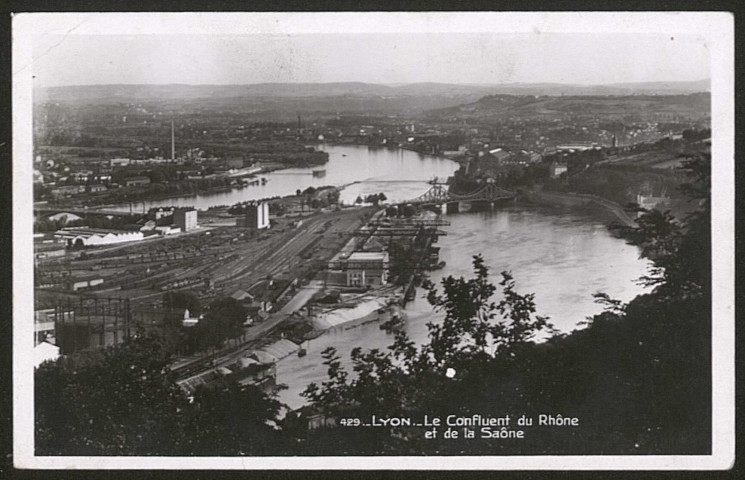Lyon. Le confluent du Rhône et de la Saône.