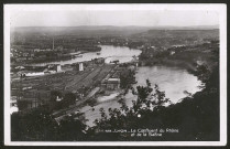 Lyon. Le confluent du Rhône et de la Saône.