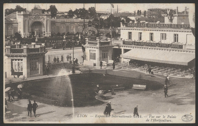 Lyon. Exposition Internationale 1914. Vue sur le palais de l'horticulture.