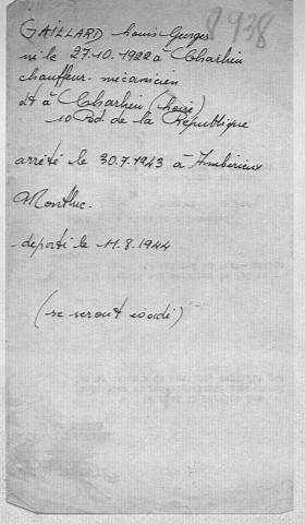 GAILLARD Louis Georges