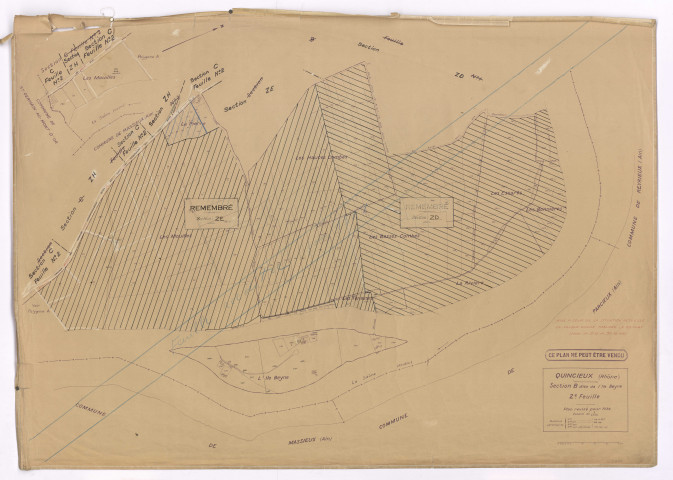 Section B dite de l'Ile-Beyne 2e feuille. Plan révisé pour 1936. Feuille rééditée pour 1977.