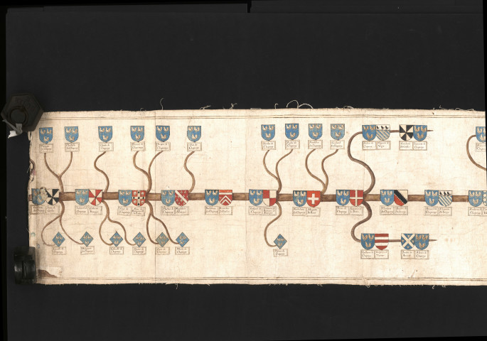 Tableau généalogique armorié.