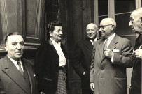 De gauche à droite : Roger FULCHIRON, Yvonne RUBY, Paul DURAND, Philippe DANILO, Marcel LAUGIER.