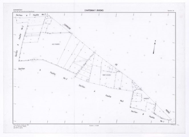 Plans minutes (couleur) : documents préparatoires. Section ZA.