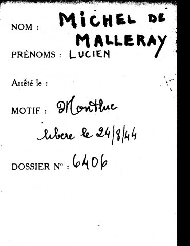 MICHEL DE MALLERAY Lucien