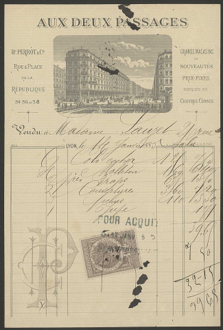 Grand magasin "Aux deux passages"- Lyon.