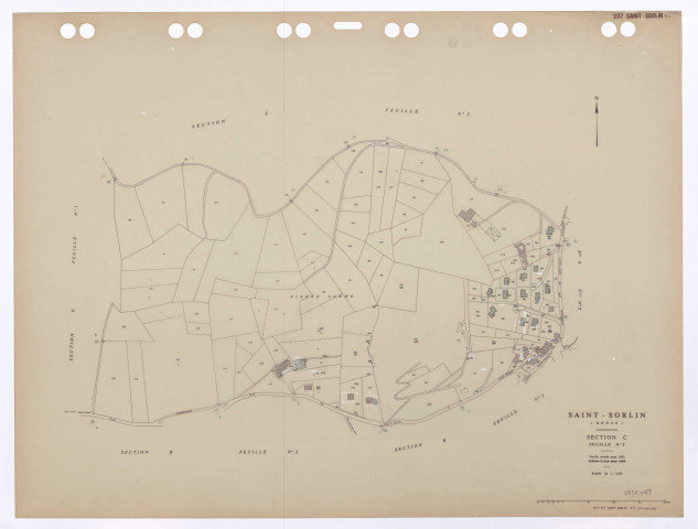 Section C feuille n°3. Feuille révisée pour 1932. Edition à jour pour 1984.