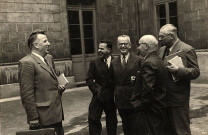 De gauche à droite : Jean CONDAMIN, M. CAUSERET, un homme non identifié, Philippe DANILO, Armand HAOUR.