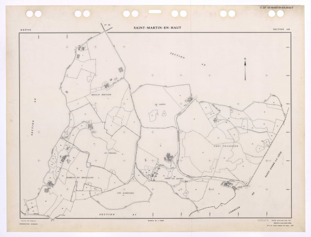 Section AH. Feuille renouvelée pour 1957. Edition à jour pour 1985.