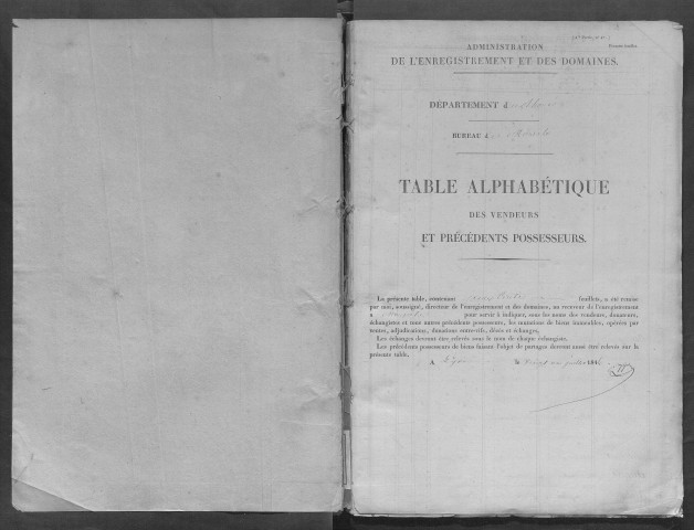 [Novembre 1852-janvier 1858] (volume 11). Renvoie aux 3Q40/315-316.