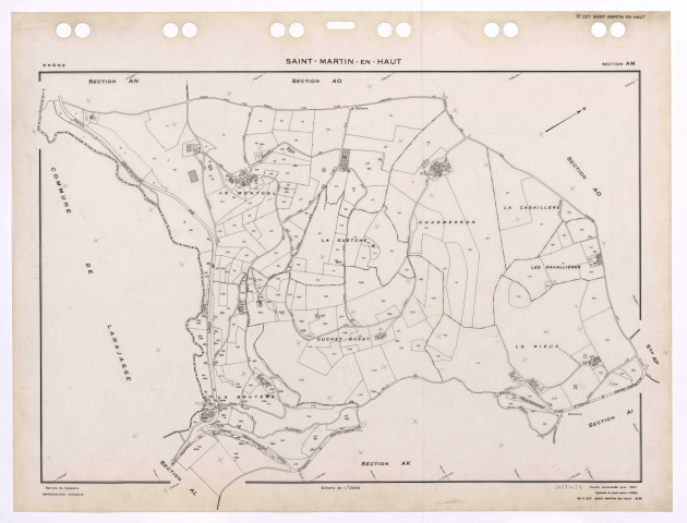 Section AM. Feuille renouvelée pour 1957. Edition à jour pour 1985.