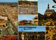 Villefranche en Beaujolais. Vues multiples en mosaïque.