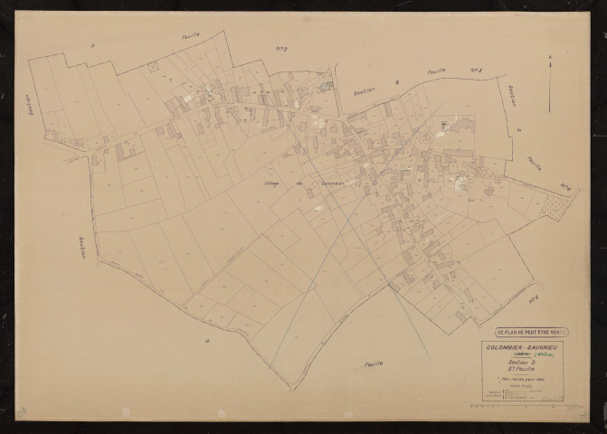Section D feuille n°3. Plan révisé pour 1936.