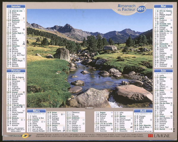 Almanach du facteur 2013.