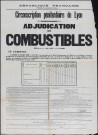 Circonscription pénitentiaire de Lyon. Adjudication de combustibles (3 mars 1937).