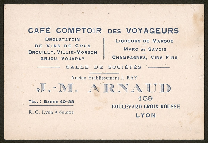 Café comptoir des Voyageurs - Lyon.
