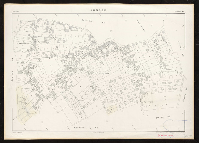 Section AL. Feuille refaite pour 1955. 2e edition à jour pour 1977.