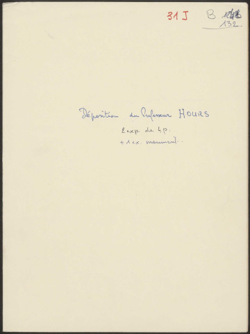 HOURS Joseph, professeur.