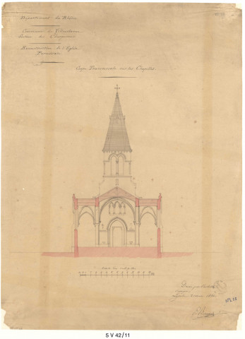 Coupe transversale sur les chapelles.