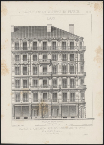 Maison d'habitation, 70 rue de l'Impératrice à Lyon.