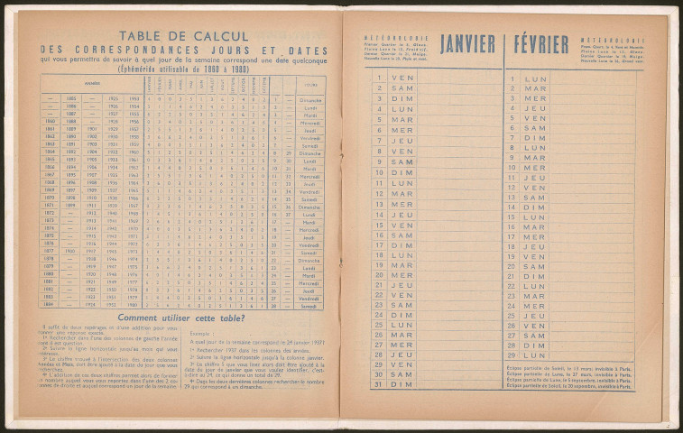 Almanach des PTT 1960.