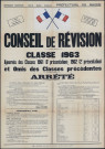 Conseil de révision. Classe 1963. Arrêté préfectoral (27 novembre 1961).