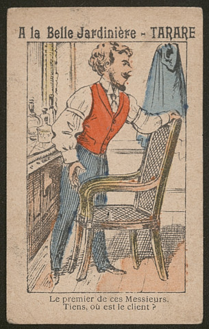 Le premier de ces Messieurs. Tiens, où est le client ?