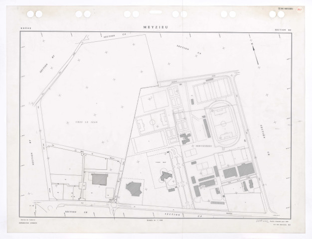 Section BZ. Feuille remaniée pour 1990.