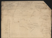 Plan contenant le partage du domaine d'Antoine Morillon l'aîné (mars-avril 1827).