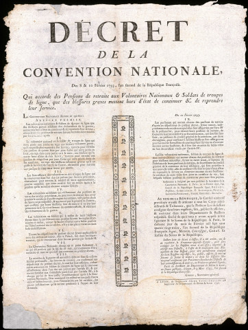 Décret de la Convention nationale des 8 et 10 février 1793, l'An second de la République française.