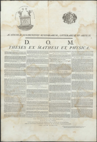 Académie de Lyon des Sciences, Littérature et Arts.