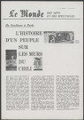 Article du Monde sur les fresques murales au Chili par Le Monde, 21x29,7 cm, Noir et blanc.