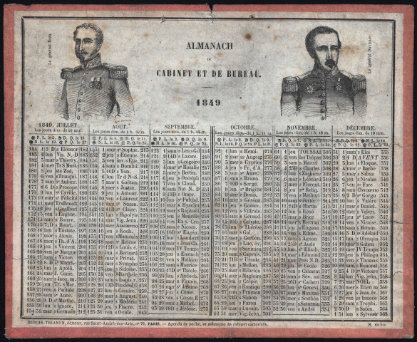 Almanach de cabinet et de bureau 1849.