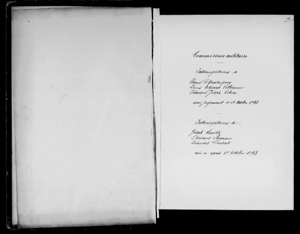 Interrogatoires (vendémiaire-frimaire an II).