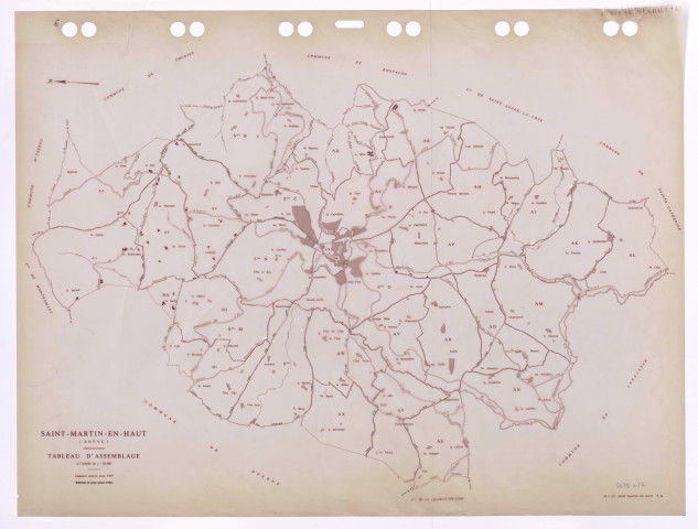 Tableau d'assemblage (TA). Cadastre rénové pour 1957. Edition à jour pour 1985.