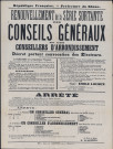 Renouvellement de la série sortante des conseillers d'arrondissement. Décret portant convocation des électeurs (3 juillet 1904). Arrêté préfectoral (9 juillet 1904).