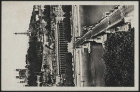 Lyon. Pont du palais de justice sur la Saône et la colline de Fourvière.
