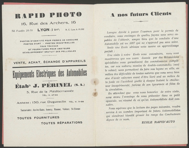 École de conduite Rapid'Auto - Lyon.