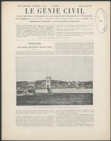 23e année - Tome XLIII - n° 1099 (juillet 1903).