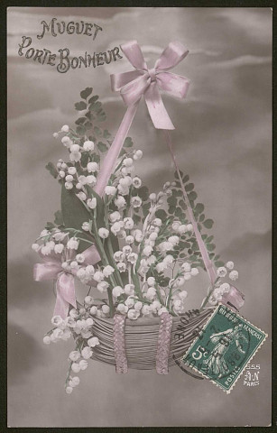 Bouquet avec ruban rose.