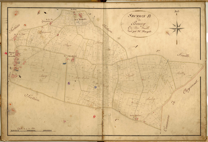 Section B dite du Bourg, feuille unique (parcelles 1-532).