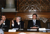 De gauche à droite : un homme non identifié, Christian METTRAUX, Michel MERCIER.